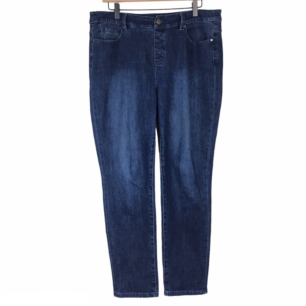 SOFT SURROUNDINGS Jeans Skinny Legging Pull On Style Dark Wash Stretchy Medium